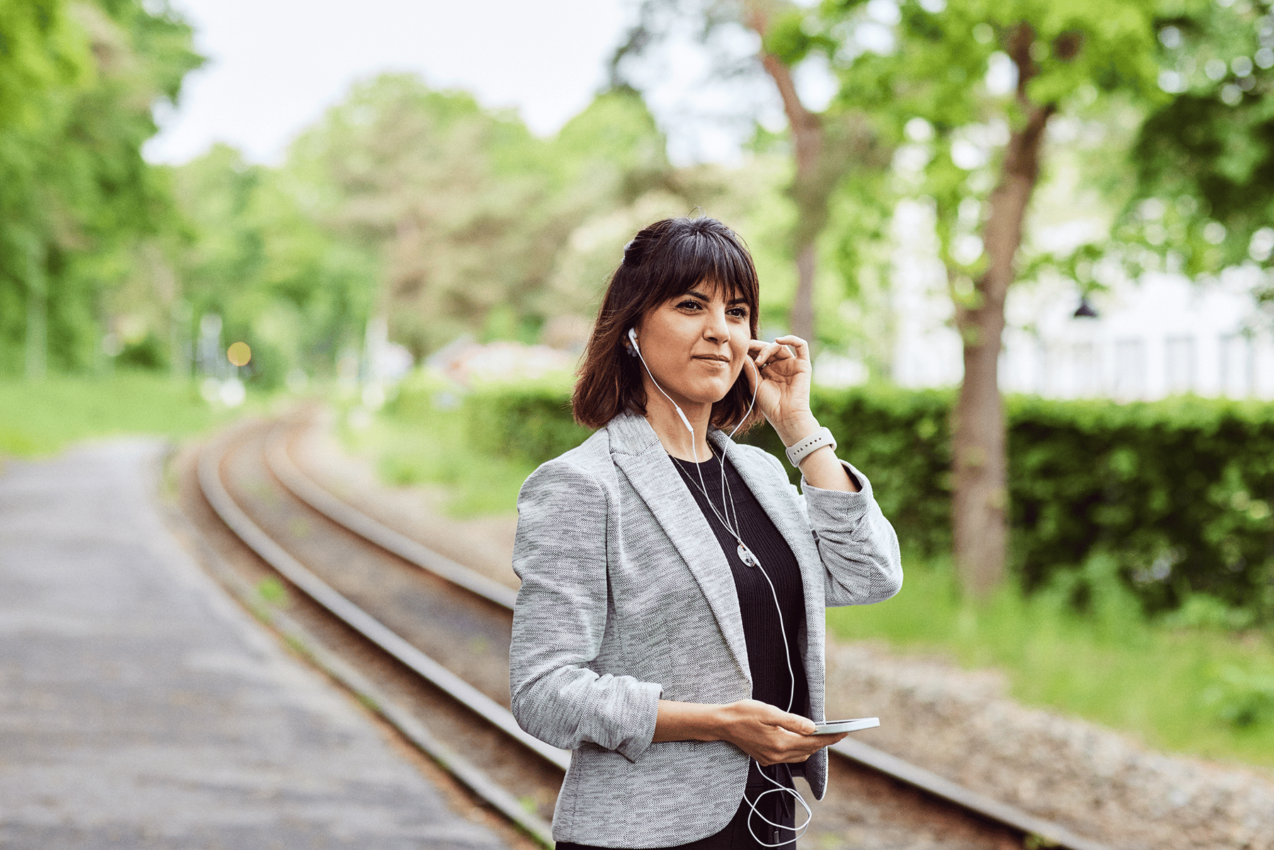 listening to podcast